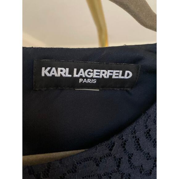 Karl Lagerfeld Colorblock Midi Dress Lace Wedding Prep Summer Resort Vaca Event - Picture 9 of 11